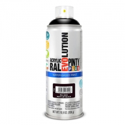 Pintura spray acrilica pintyplus base agua negro intenso brillo 520ml