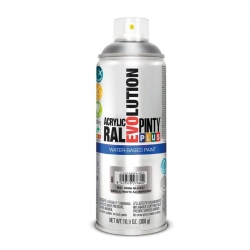 Pintura spray acrilica pintyplus base agua aluminio blanco metal 520ml