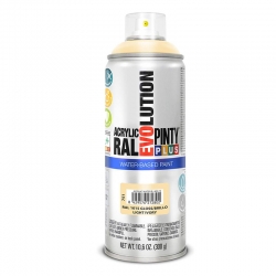 Pintura spray acrilica pintyplus base agua marfil claro brillo 520ml