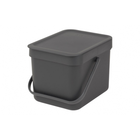 Cubo de reciclaje brabantia sort and go gris 6 l