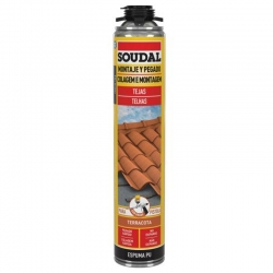 Espuma de poliuretano soudal tejas para pistola terracota 750ml