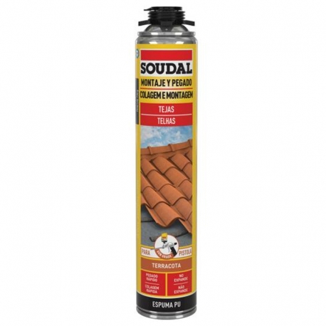 Espuma de poliuretano soudal tejas para pistola terracota 750ml