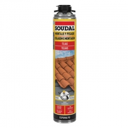 Espuma de poliuretano soudal tejas para pistola gris 750ml