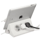 Base multiple 3 tomas legrand con soporte tablet 1,5m3 + usb a blanco