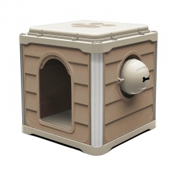 Caseta perro loboo smartkave cube alaska beige 76,5x66x66,5cm