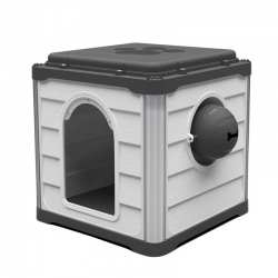 Caseta perro loboo smartkave cube alaska antracita 76,5x66x66,5cm