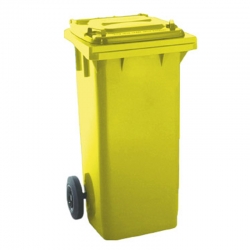 Contenedor selectivo maya con ruedas amarillo 120 litros