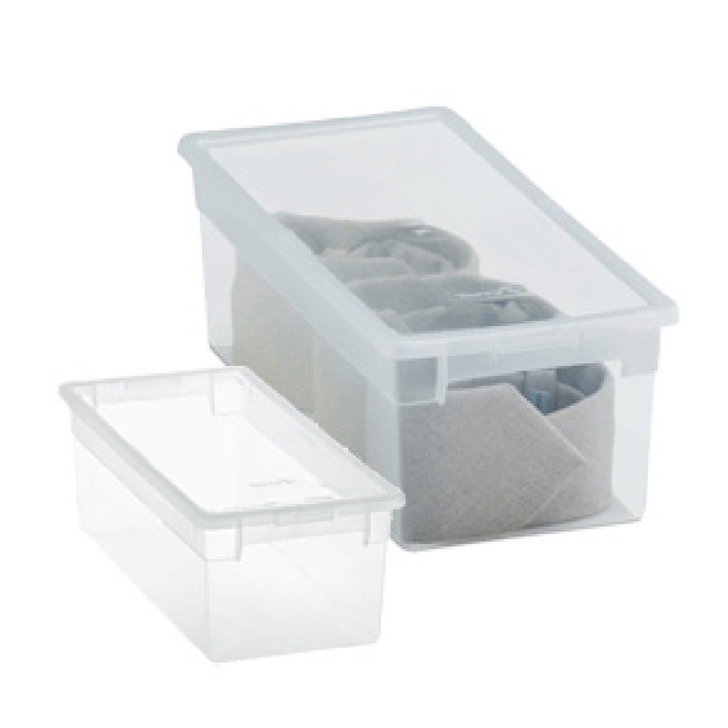 Caja Organizadora Plastica Transparente de 24 Litros Apilable con