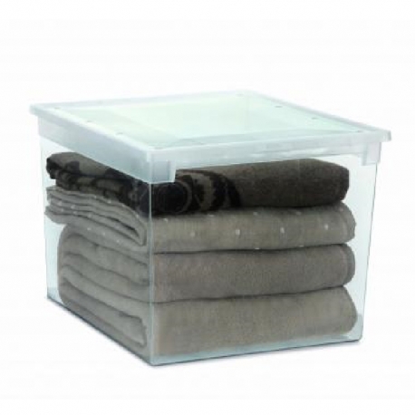 Caja organizadora multiuso terry light box transparente 50l