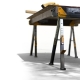 Caballete acero toughbuilt tb-c700 con mesa de trabajo pack 2 unidades