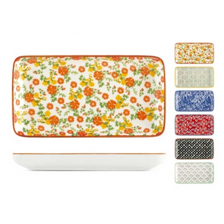 Bandeja porcelana rectangular colourful surtido 17,5x10cm