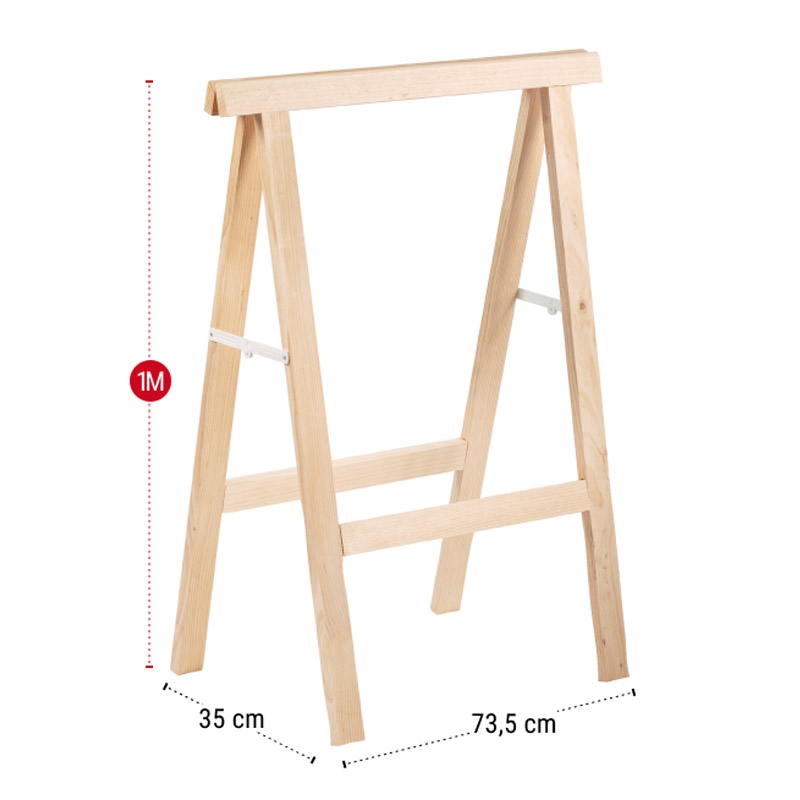 ⇒ Caballete madera astigarraga plegable pro alto de pino 100x73,5x48cm ▷  Precio. ▷ Comprar con los Mejores Precios. Ofertas online