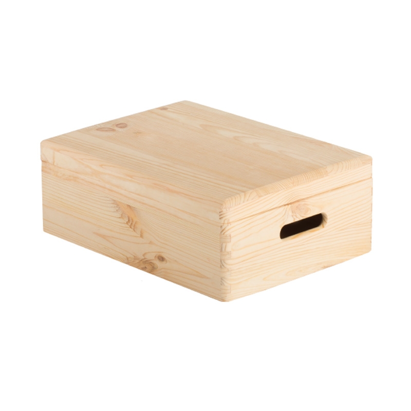Caja almacenaje infantil artesanal madera pino mint 31x23x12 cm