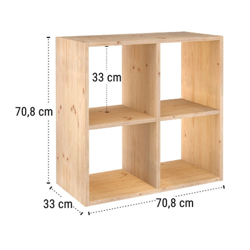 Estantería de madera (S 9.4x9.4x70.9 in)