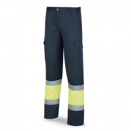 Pantalon alta visibilidad marca 388-pf amarillo-azul marino talla 44