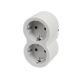 Adaptador enchufe legrand frontal 10-16a 2 tomas blanco-gris