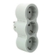 Adaptador enchufe legrand frontal 10-16a 3 tomas blanco-gris