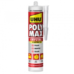 Adhesivo montaje uhu poly max cristal express transparente 300g