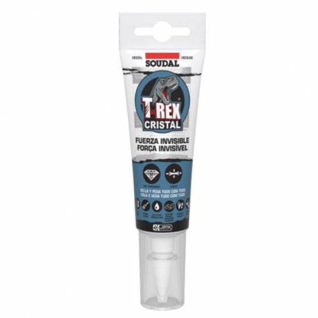 Adhesivo montaje sellador soudal t-rex cristal transparente 125ml