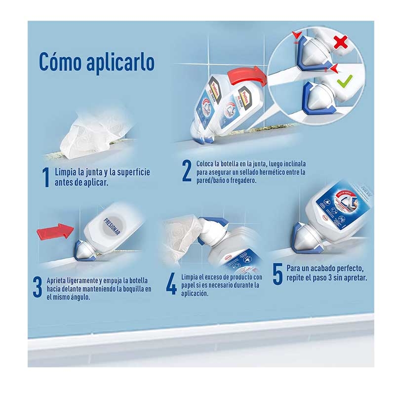 Pattex 1994664 Sano No Más Moho, antimoho e Impermeable, Blanca Duradera  para Cocina y baño