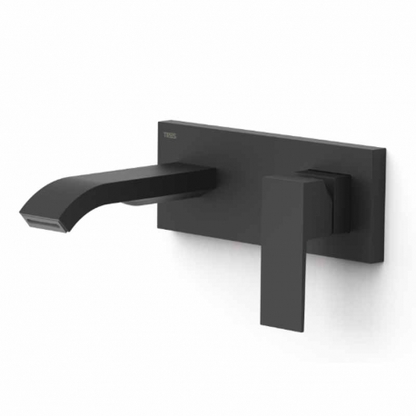Monomando lavabo tres exclusive cuadro empotrado 153mm negro mate 00630023nm