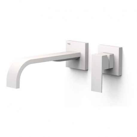 Monomando lavabo tres exclusive cuadro empotrado 240mm blanco mate 00630002bm