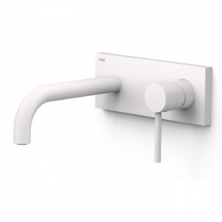 Monomando lavabo tres exclusive study empotrado 180mm blanco mate 26230011bm