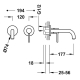 Monomando lavabo tres exclusive study empotrado 177mm acero 26230001ac