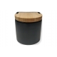 Salero ceramica con tapa bambu negro