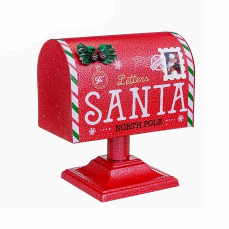 Buzon con pie papa noel rojo 25x15x25,50cm