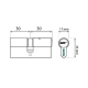 Cilindro seguridad micel 13175 cs1 l15 niquel 30x30mm