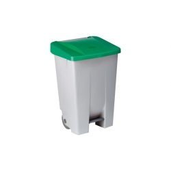 Contenedor selectivo denox con pedal y ruedas 80 litros verde