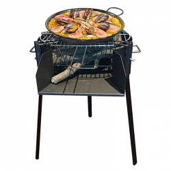 Barbacoa carbon y leÑa imex el zorro 60 x 75 cm con soporte paellero