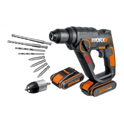 Martillo taladro atornillador worx wx390.1 a bateria 20 v-2 baterias