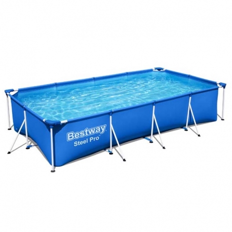 Piscina bestway steel pro 56424 con depuradora 400x211x81 cm rectangular azul 