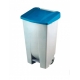 Contenedor selectivo denox con pedal y ruedas 80 litros azul