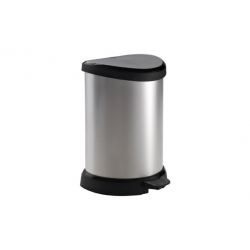 Cubo de basura curver decorado metal plata 20 l