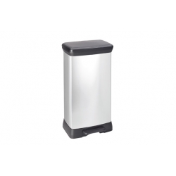 Cubo de basura curver decorado metal plata 50 l