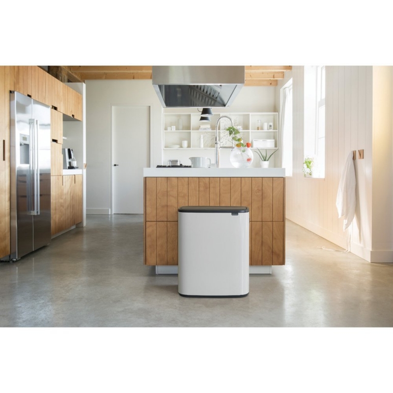 BRABANTIA Cubo de Basura Bo Pedal 2 Cubos 30+30 L Blanco - Erresse Shop