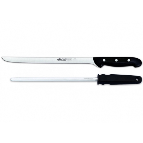 ⇒ Cuchillo jamonero y chaira arcos serie maitre ▷ Precio. ▷ Comprar con los  Mejores Precios. Ofertas online