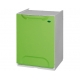 Cubo de reciclaje individual modular apilable verde