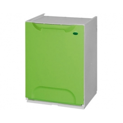 Cubo de reciclaje individual modular apilable verde