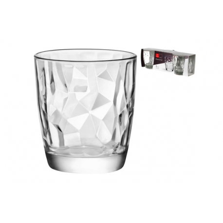 Vaso de agua diamond 30 cl 3 unidades tensionado