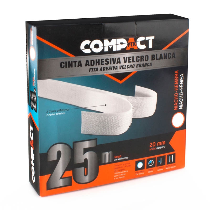 ⇒ Cinta doble cara compact velcro blanco 25m 20mm ▷ Precio