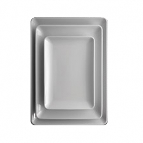 Bandeja porcelana rectangular pearl blanca 17x23cm