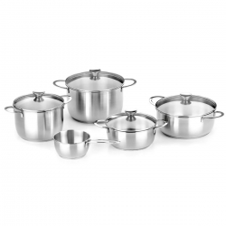 Bateria de cocina bra ancora 5 piezas tapa cristal