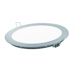 Downlight led empotrar matel 18w 1800 lumenes luz fria 6400 k redondo plata