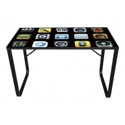 Mesa cristal litografiado iphone 120 x 60 cm