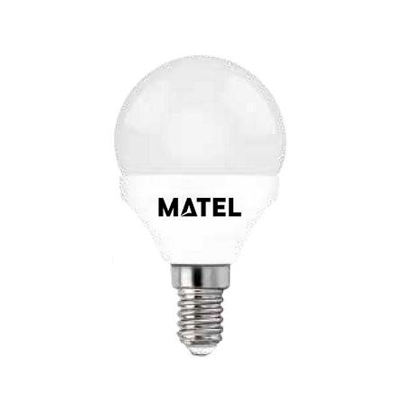 Bombilla led esferica e-14 6w aluminio pc - luz neutra matel