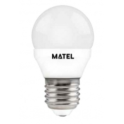 Bombilla led esferica e-27 6w aluminio pc - luz neutra matel